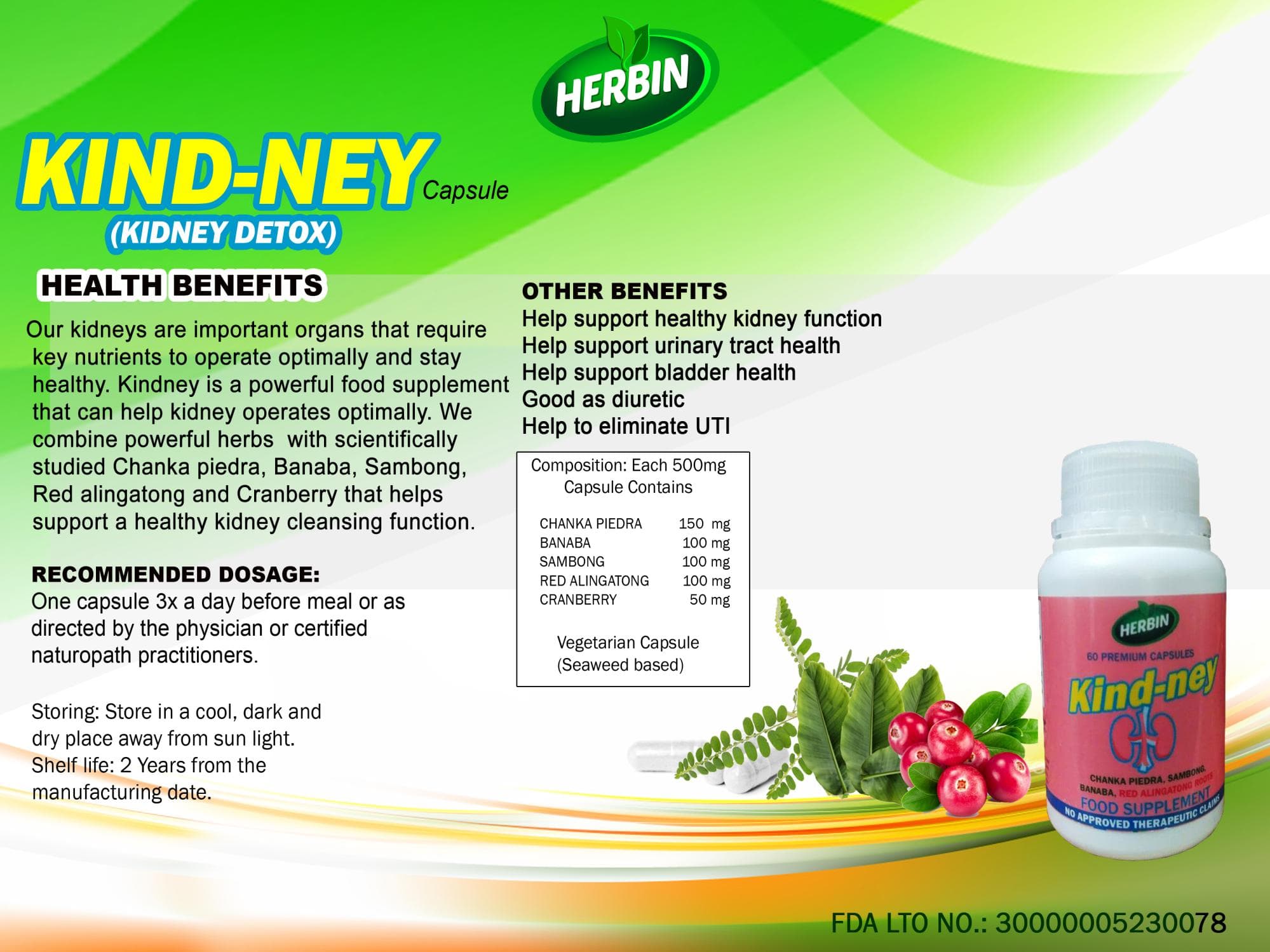 Kind-ney Capsule product label