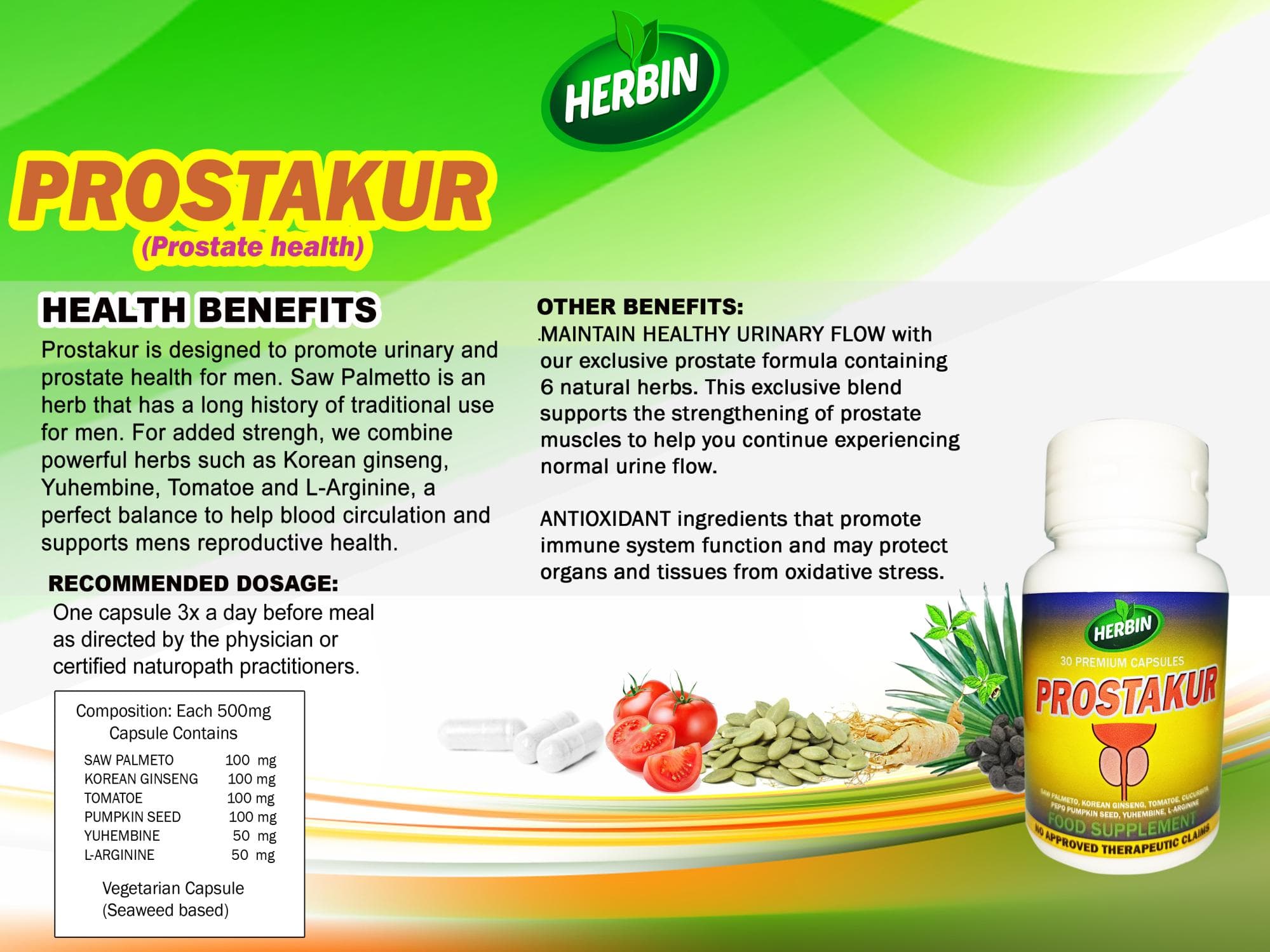 Prostakur Capsule product label